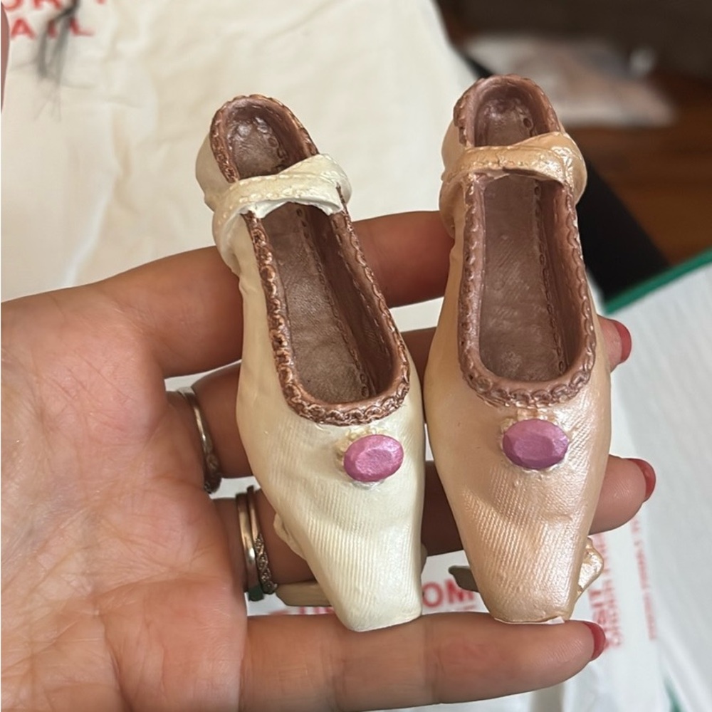 Decorative Ballet Shoe Figurines with Pink Accents